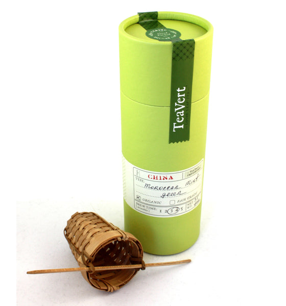 Organic Moroccan Mint loose leaf green tea with Bamboo Infuser